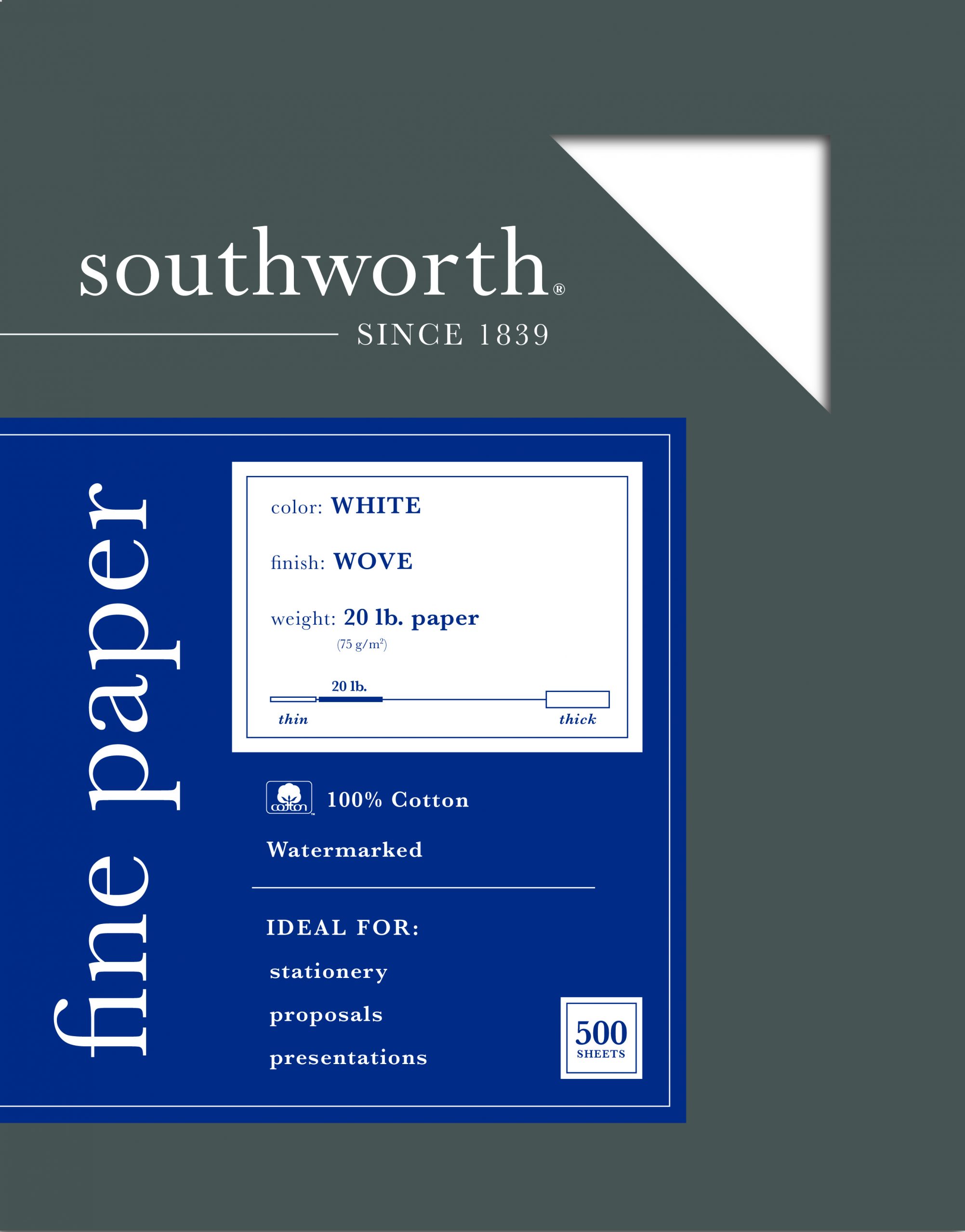 Southworth Resume Paper White 24 lb 100 Sheets Laser Inkjet Copier  Compatible