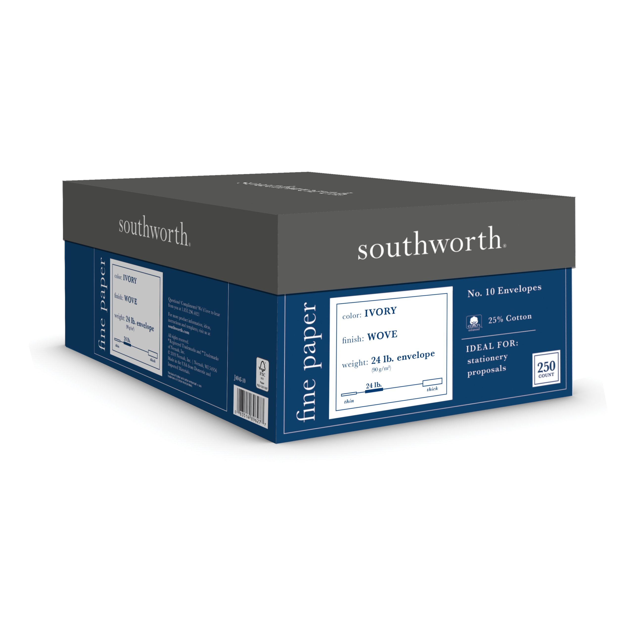 Southworth 100% Cotton Resume Paper, White - 100 count