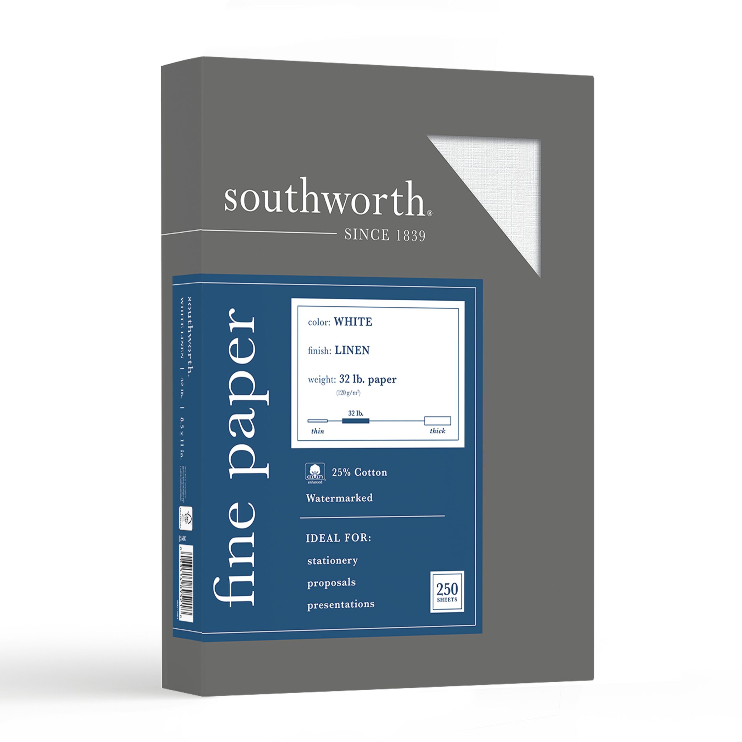 Southworth Inkjet & Laser Printer Paper, 8.5 x 11, 28 lb., Radiant White,  550 Sheets (91723-01)