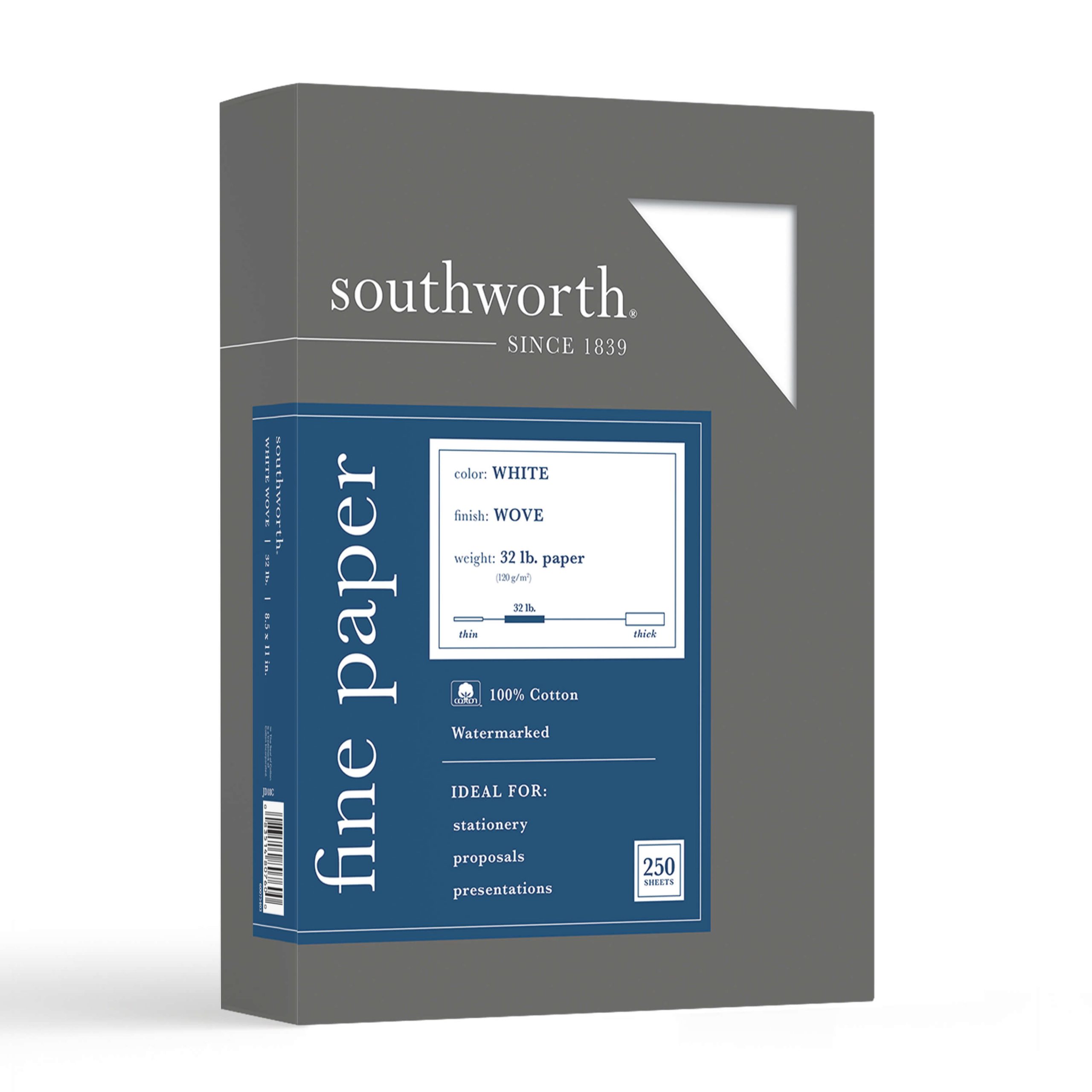 100% Cotton White Business Paper, 32 lb. (JD18C) - Southworth