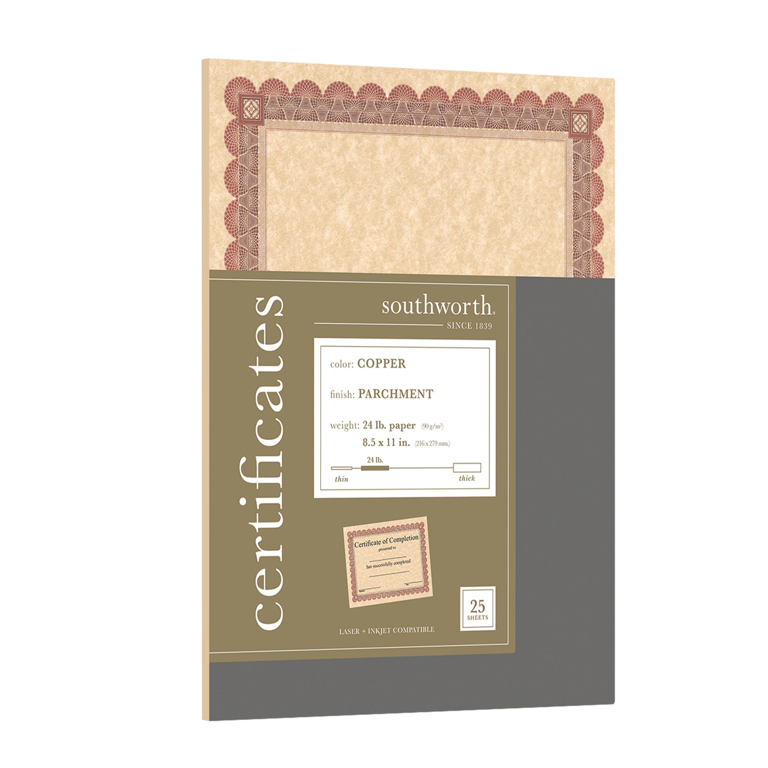 Certificates, Copper/Copper Border, 24 lb. (CT5R) - Southworth