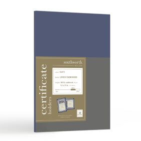 certificate holders southworth navy linen 105 lbs