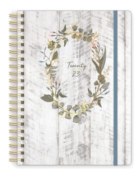 Rustic Sage Oval Wreath Large Planner