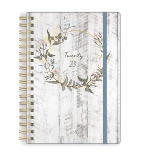 Rustic Sage Blossom Wreath Medium Planner