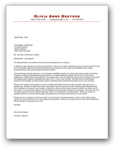 cover letter exec hr template