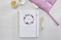 2024 Sweet Purple Rustic Wreath Large Twin Wire Planner - Image 2