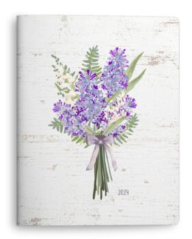 2024 Lovely Lavender Floral Bouquet Flex Cover Planner