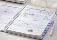 2024 Teal with Golden Links Medium Twin Wire Planner - Image 6