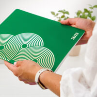 2025 Bold Green Geo Flex Cover Monthly Planner - Image 2