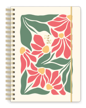Retro Floral Large Twin-Wire Planner
