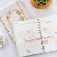 Rustic Pink Bloom Large Twin-Wire Planner - Image 7