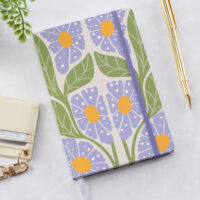 Retro Floral Purple Medium Casebound Journal - Image 2