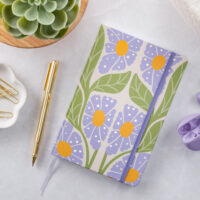 Retro Floral Purple Medium Casebound Journal - Image 3