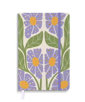 Retro Floral Purple Medium Casebound Journal