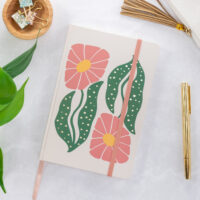 Retro Floral Pink Medium Casebound Journal - Image 2