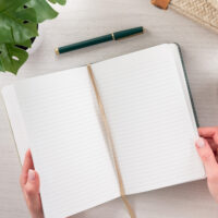 Canvas Texture Green Medium Casebound Journal - Image 3