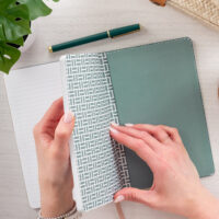 Canvas Texture Green Medium Casebound Journal - Image 4