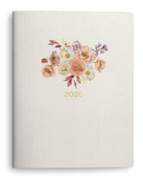 Rustic Pink Peony Bouquet Large Flex Stitch Planner